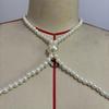 Imitation Pearls Imitation Pearl Shoulder Chain Beaded Collar Collarbone Chain  Evening Dress