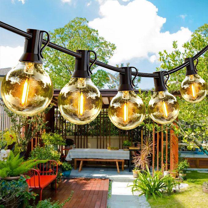 Night Market Retro LED String Lights with E26 G40 Bulbs - Copper Wire, EU/US Standard
