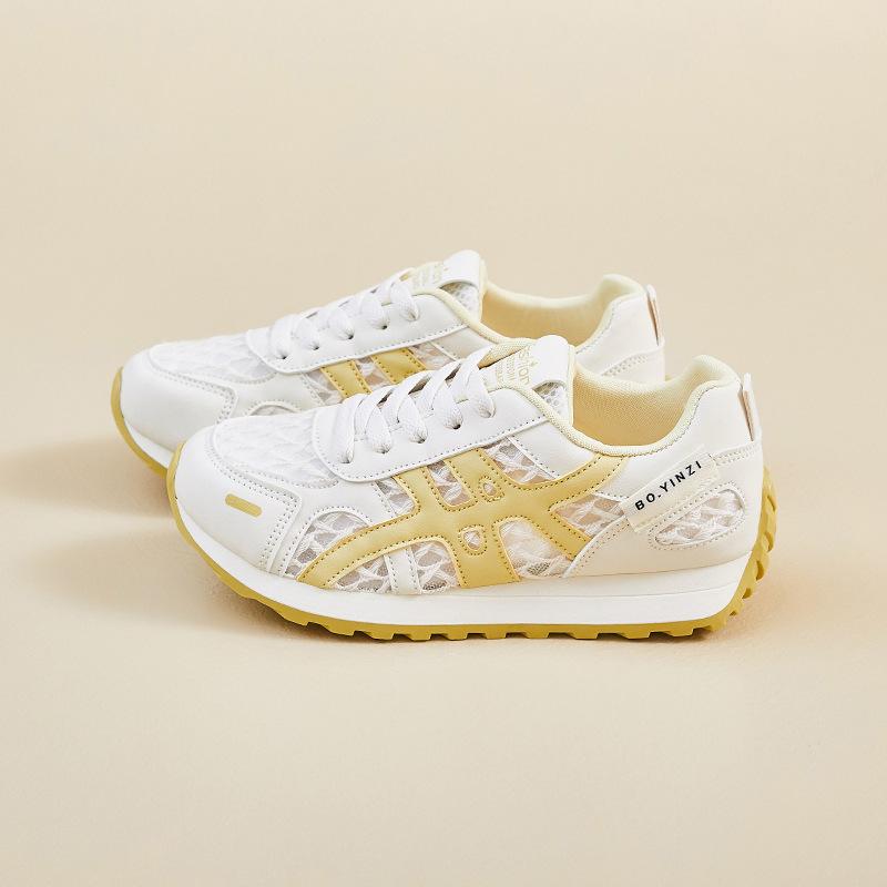 Dexun little white shoes women's mesh breathable and light Forrest Gump shoes single net 2025 summer new casual sports running shoes
