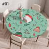 Round Table Cover for Kitchen Dining Table Waterproof Stretchable Tablecloth Stain-Resistant Round Table Mat Wedding Party Home
