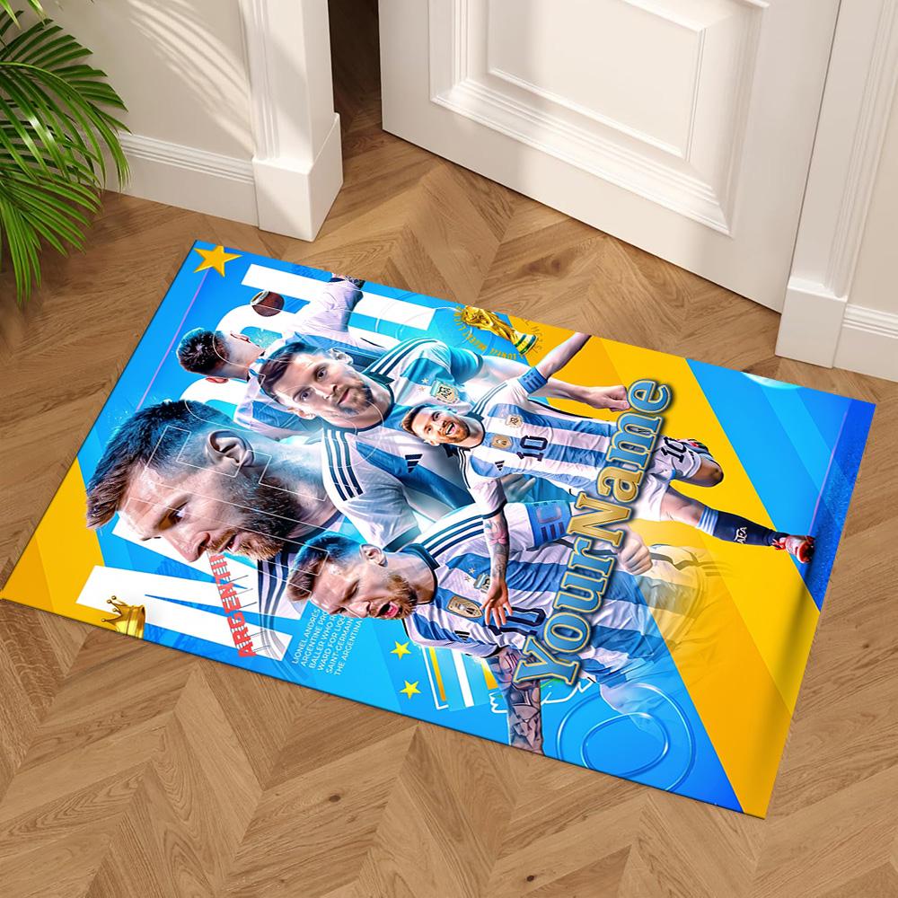 Messi Customize Text Carpet Perfect for Dining Room Outdoor Bedrooms Entryway Antislip Carpet Office home decor Wedding Party Gift