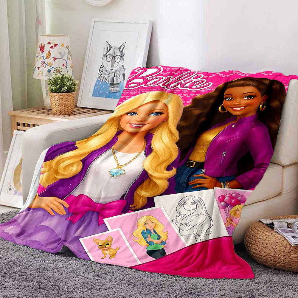 

1pc Barbie, Fashion Flannel Blanket Soft Warm Throw for Home, Office, Travel, All-Season Cozy Bedding GiftL1214 80cmx120cm(31inx47in)