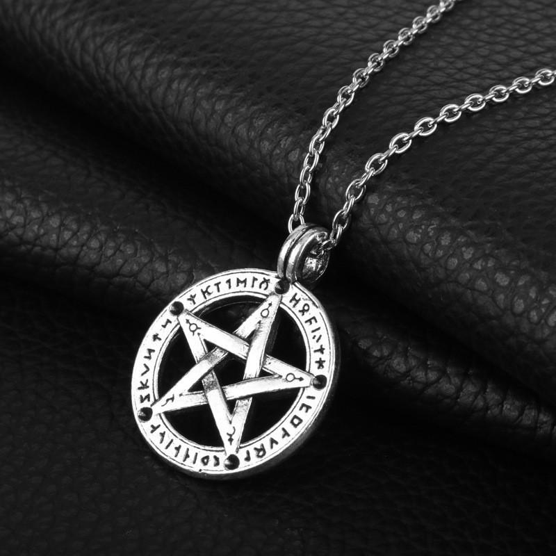 Pendant Ankh Supernatural Necklace With Alloy Material And Snake Chain For Gift And Cosplay Use