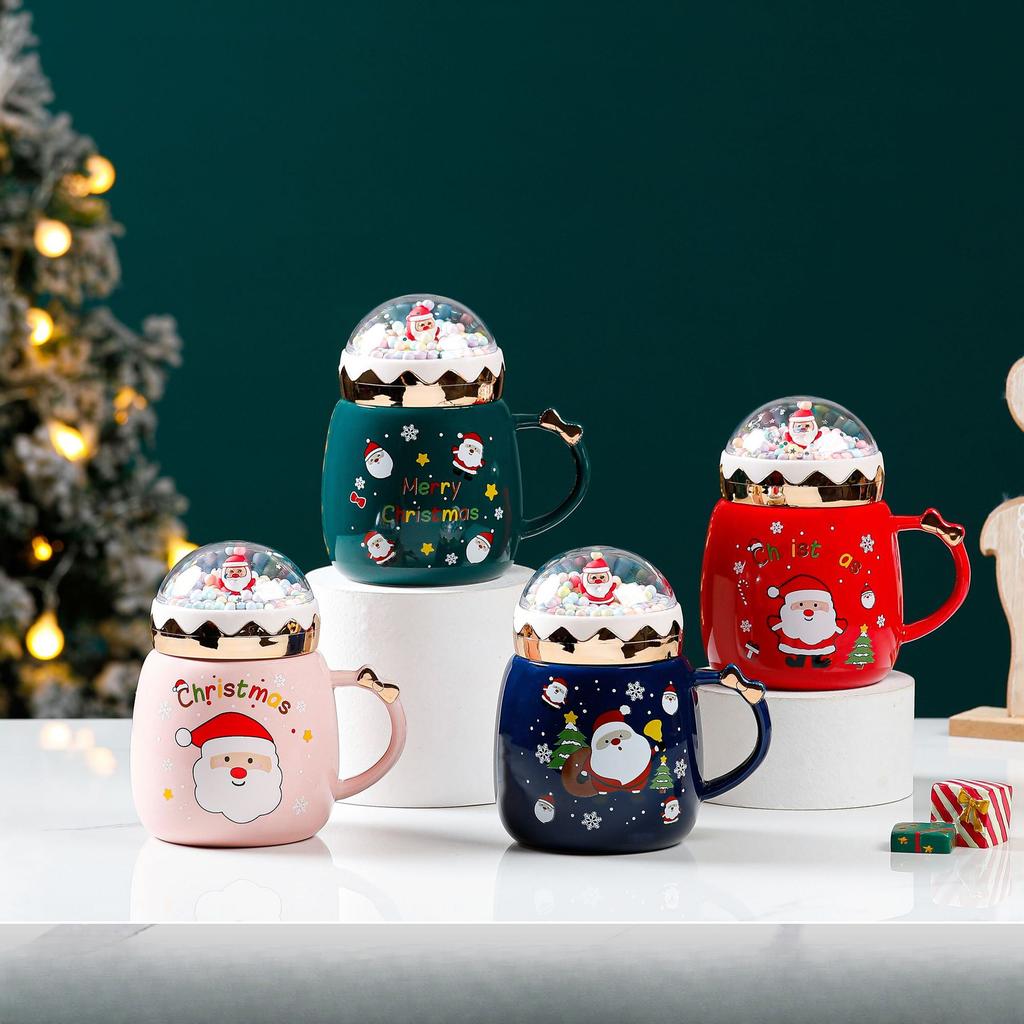 Creative Christmas Ceramic Cup Cute Santa Mug Household Water Cup Gift Cup
