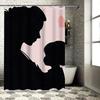 Mother And Child Silhouette Shower Curtain For Bathroom Decor