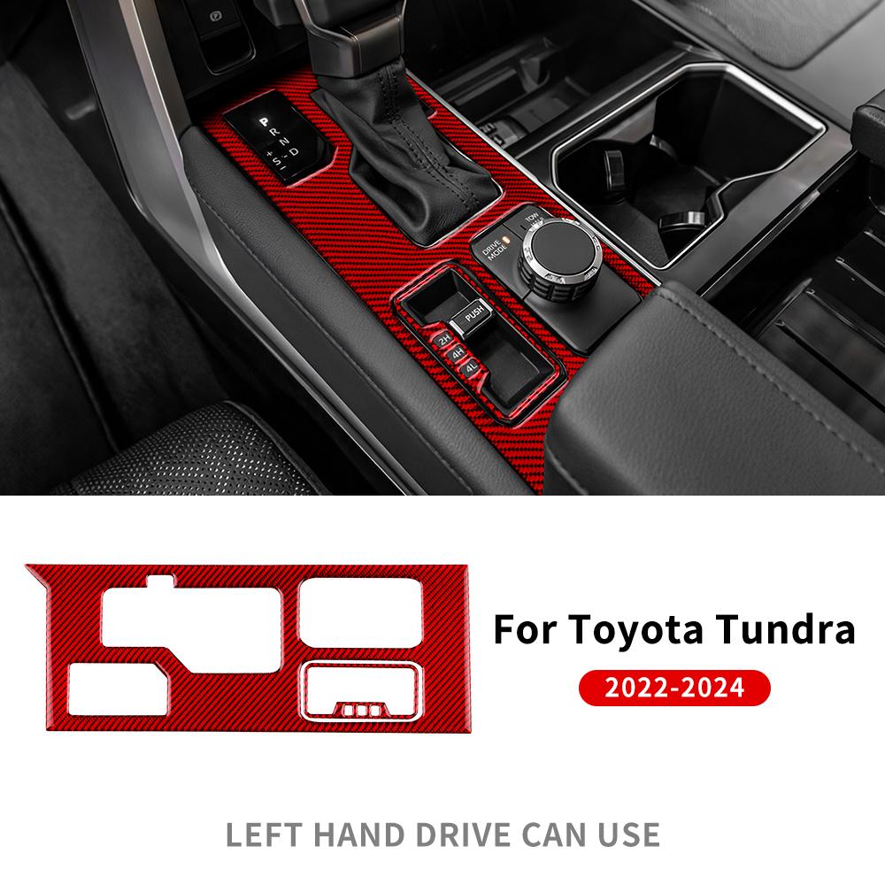 Für Toyota Tundra 2024 Echte Weiche Kohlefaser Auto Schalthebel Panel Rahmen Aufkleber Innenausstattung LHD Zubehör