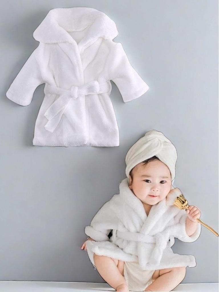 Newborn Thick Coral Fleece Photography Bathrobe Pajamas