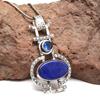 Pendentif Lapis Lazuli Bijoux en Argent 2,5" Pierre Précieuse Fait Main Argent Sterling