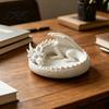 Dark Gothic Home Decor 3D Printed Fantasy Dragon Jewelry Tray, Winged Desktop Organizer, Style Key Dish Mythical Figurine Bowl for Bedside Nightstand,
