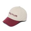 VERUTUM Front Logo Two Tone Bio Washing Cap Ivory Red Hw Bc009b