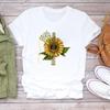 (European Size) 90s Lovely Tee Top Sweet Flower Trend Cute Clothing Short Sleeve Women Print Lady Female Fashion Tshirt Casual Graphic T-shirt