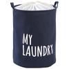 Large Fabric Foldable Laundry Basket with Drawstring, Waterproof & Moisture-Proof for Clothes and Quilts