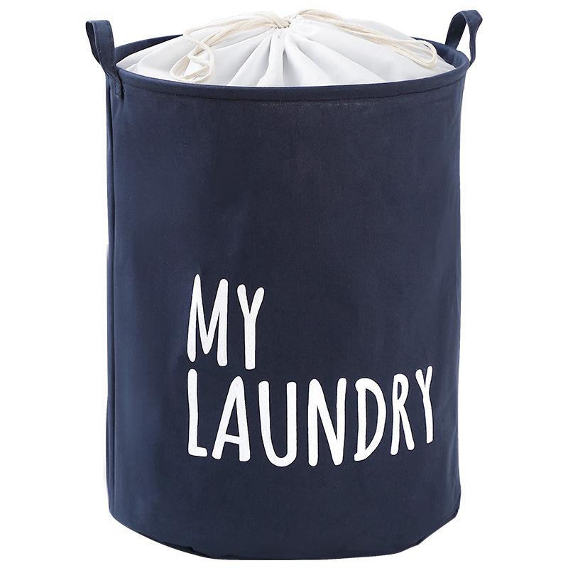 Large Fabric Foldable Laundry Basket with Drawstring, Waterproof & Moisture-Proof for Clothes and Quilts