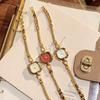 GEDI New Luxury Watches For Woman Red Dial Square Women'S Quartz Wrist Watch Elegant Gold Bracelet Fashionable Wristwatch