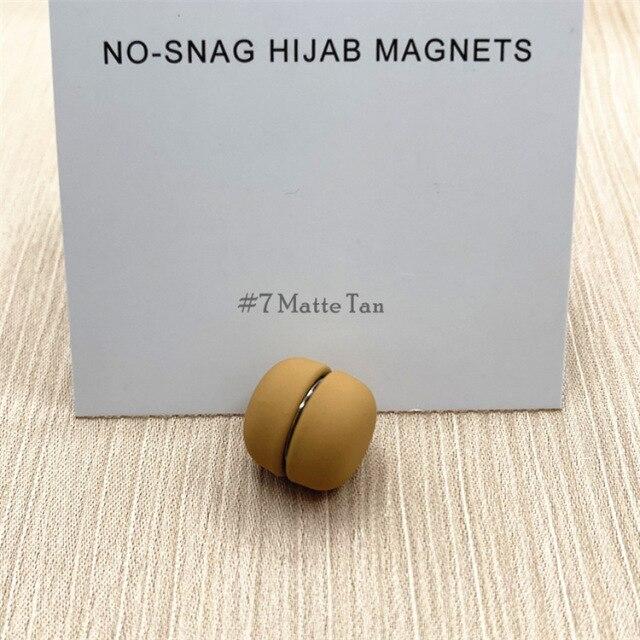 Matte Metall Hijab Schal Magnet Kein Haken Muslimische Frauen Magnetische Hijab Pins Islamische Pinless Sicherheit Kopftuch Broschen Zubehör