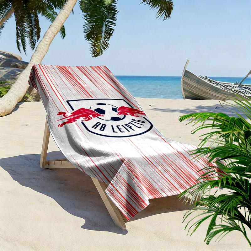 Asciugamano da Spiaggia con Stampa Logo RB Leipzig, Asciugamano Grande Morbido Asciugatura Rapida per Spiaggia Campeggio Nuoto