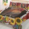 Farm Barn Chicken Sunflower Duvet Cover With Pillow Case Custom 3pcs Bedding Set Quilt Cover Double Bed Home Textile
