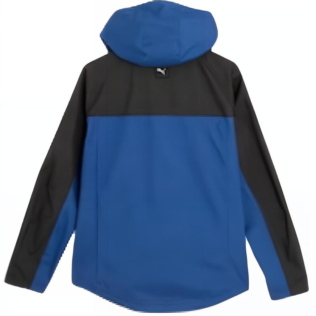 Puma Barevný blok Logo Zapínací mikina s kapucí Dlouhý rukáv Outdoorová turistická větrovka Pánské bundy Tmavě modrá 683477-09