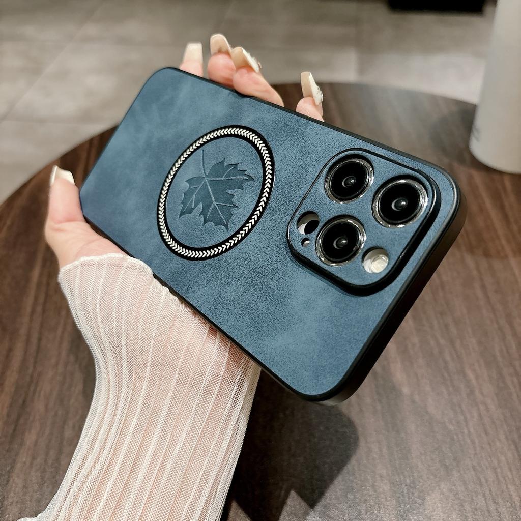 Suitable for IPhone16, Maple Leaf Phone Case, Apple 15PROMAX, Skin-feel Magnetic Attraction 14, Anti-drop