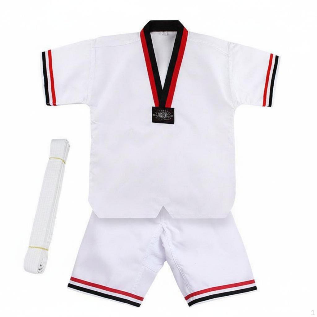 V-Shaped Neck Dobok Set Adjustable Waist with Drawstring Training Garmalest