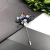 Korean handmade flower crystal brooch, fashionable femininity versatile fringed corsage coat pin accessories
