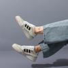 Three Bars Winter New Niche Line Painted Board Shoes Men's Sports Shoes Design Sense Versatile Casual White Shoes