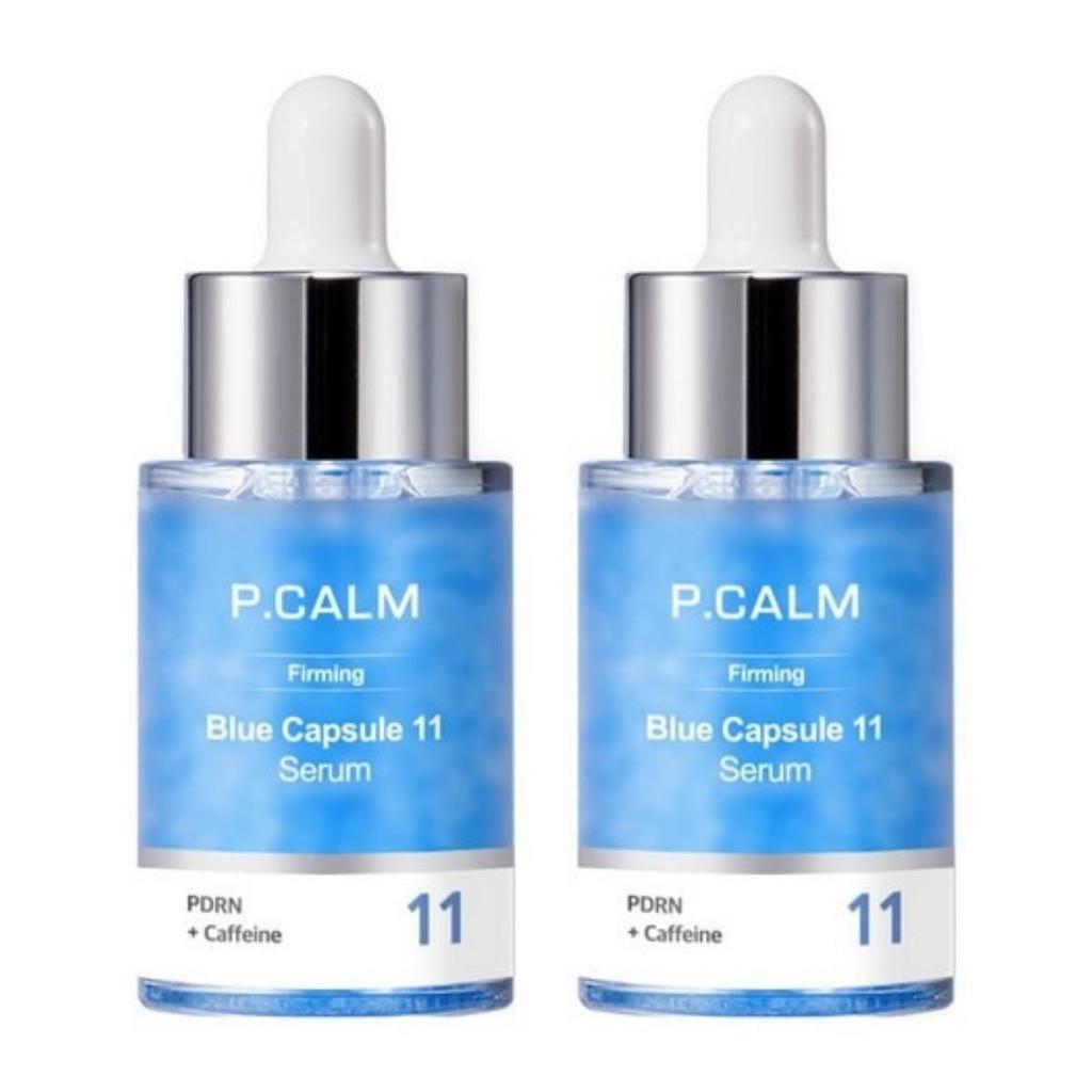 P.CALM PDRN Caffeine Blue Capsule 11 Serum Duo (30ml X 2), Spicule Deep Hydration and Skin Elasticity Booster
