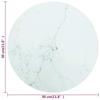 VidaXL Table Top White Ø30x0.8cm Tempered Glass with Marble Design