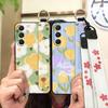 Anti-dust Wrist Strap Phone Case For Samsung Galaxy M56 5G/SM-M566B Kickstand Flower Shockproof Protective Soft case