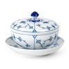 Imported Royal Copenhagen Blue Fluted Plain Bowl 380ml Saucer 1064774 [Regular Product] (with Lid) &