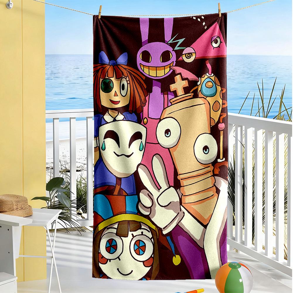 Digital Circus Beach Towel Super Soft Microfiber Quickdry Fabric Comfortable Lightweight