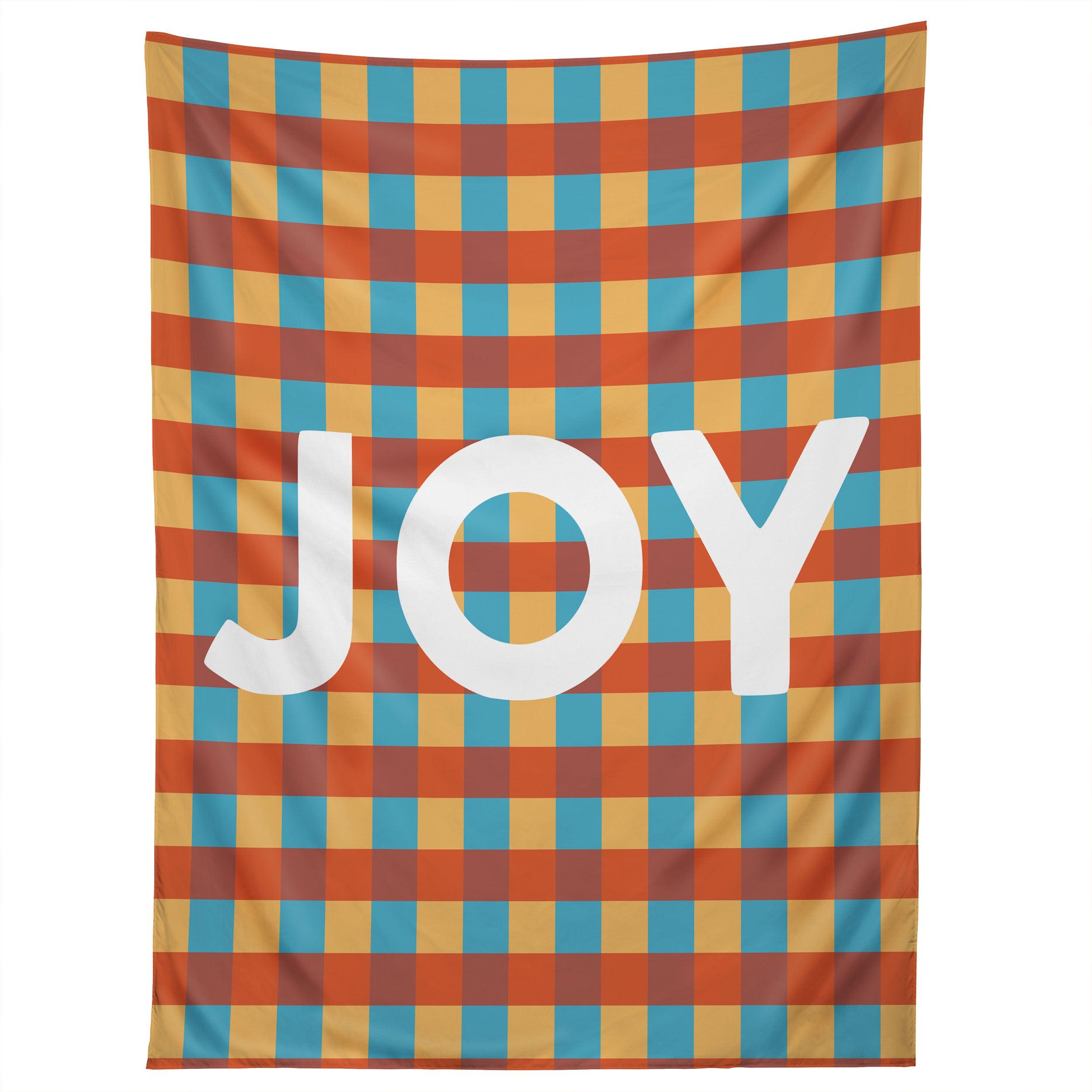 JOY IN CHRISTMAS PLAID tapestry 75x100
