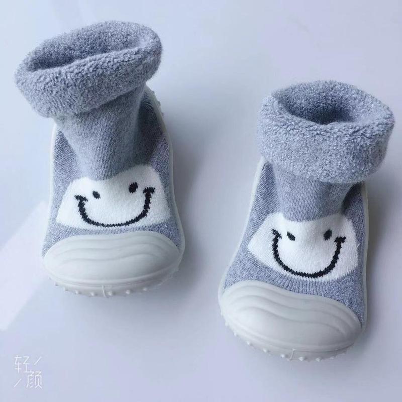 Autumn Winter New Towel Thickening Children's Floor Socks Baby Baby Toddler Shoes Rubber Sole Cartoon Tube Socks