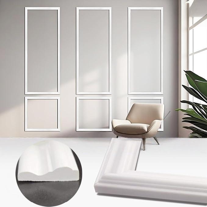 1pc 1m/39.37in Peel and Stick Wall Molding Kit, 3D Premade Accent Molding Wainscoting Panel for Interior Wall Moulding Decor, Re