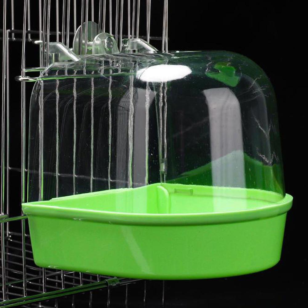 Transparente Hänge-Vogelbadewanne für Käfig Sittich Vogelkäfigzubehör Papageien Badewanne Bade Dusche Käfig für Kanarienvogel Wellensittich Nymphensittich