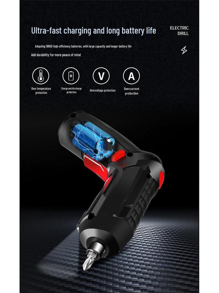 Rechargeable Multifunctional Handheld Electric Screwdriver with Impact Drill and Lithium Battery