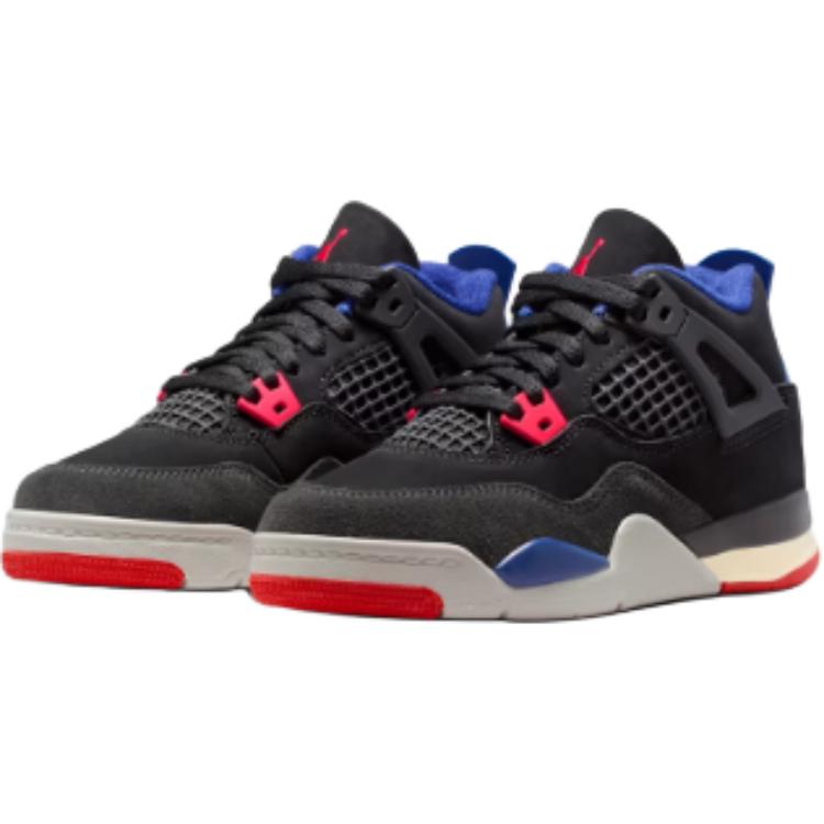 Air Jordan 4 Retro PS Rare Air Dětské tenisky Černá/Ohnivě červená/Hluboká královská modrá IB4388-003