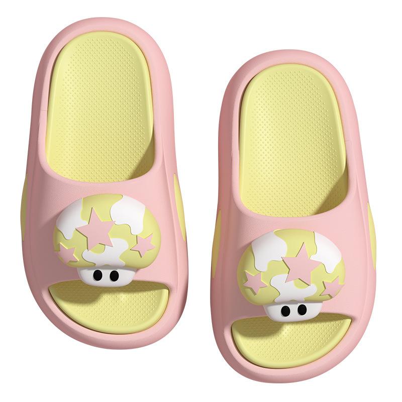 Mushroom Slippers Girls Summer New Thick Bottom Cartoon Home Parent-child Couple Children Cool Slippers Boys