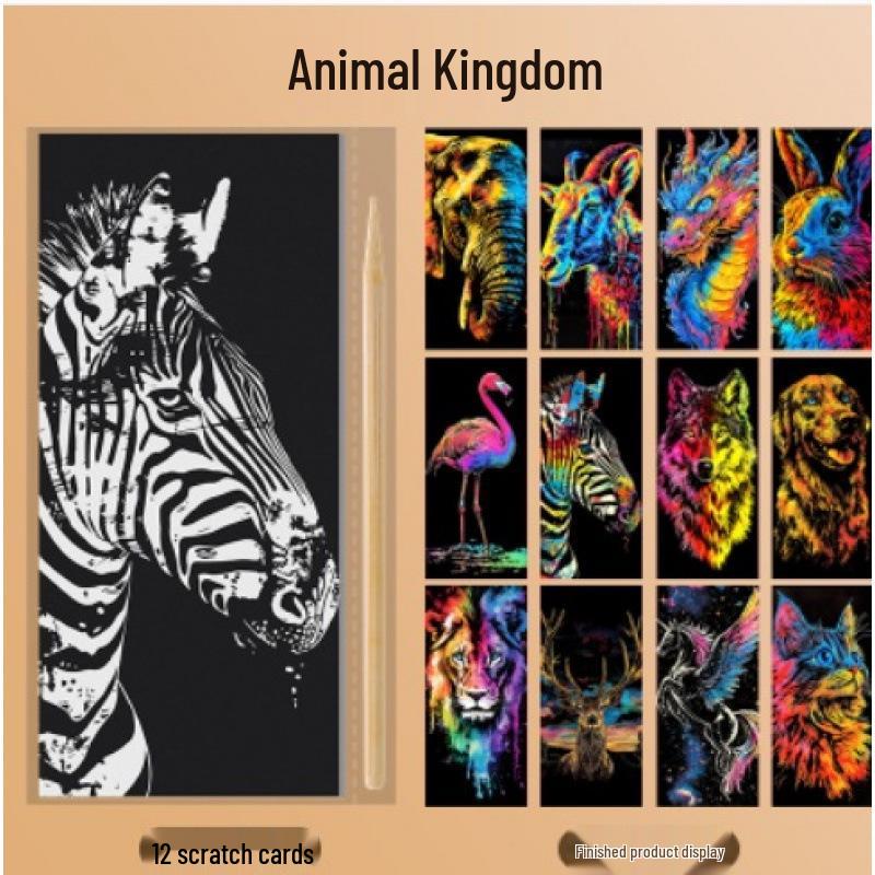 Night View City & Castle Scratch Art for Adults and College Students - Decompression Painting Paper