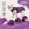 SAWMONG Cat Surgery Recovery Suit,Breathable Cat Onesie After Surgery Spay Surgical,E-Collar Alternative Non-Lick Pet Body Suit Purple S