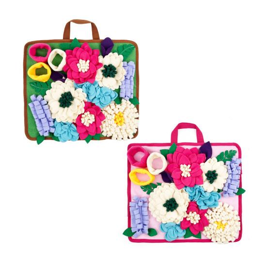 Pet Snuffle Mat Washable Dog Snuffle Mat Multi Flower Design Slow Feeding Mat Encourages Natural Foraging Skills for Dogs Smell Training Anxiety