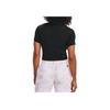 Under Armour Solid Color Slim Fit Short Sleeve Polo Shirt Women Tops Black 1363949-001