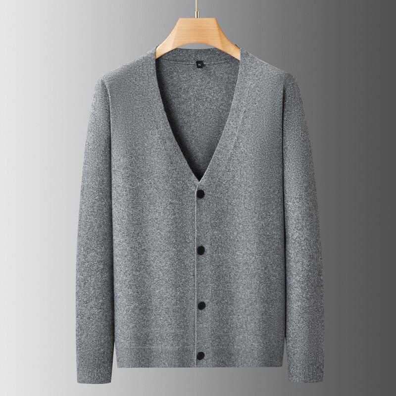 Dibinze Men's Plus Size Knitted Open-Front Cardigan