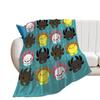Cartoon Axolotl Blanket Kawaii Ocean Animal Throw Blankets for All Season Seaweed Aquarium Soft Flannel Sofa Blanket for Kids