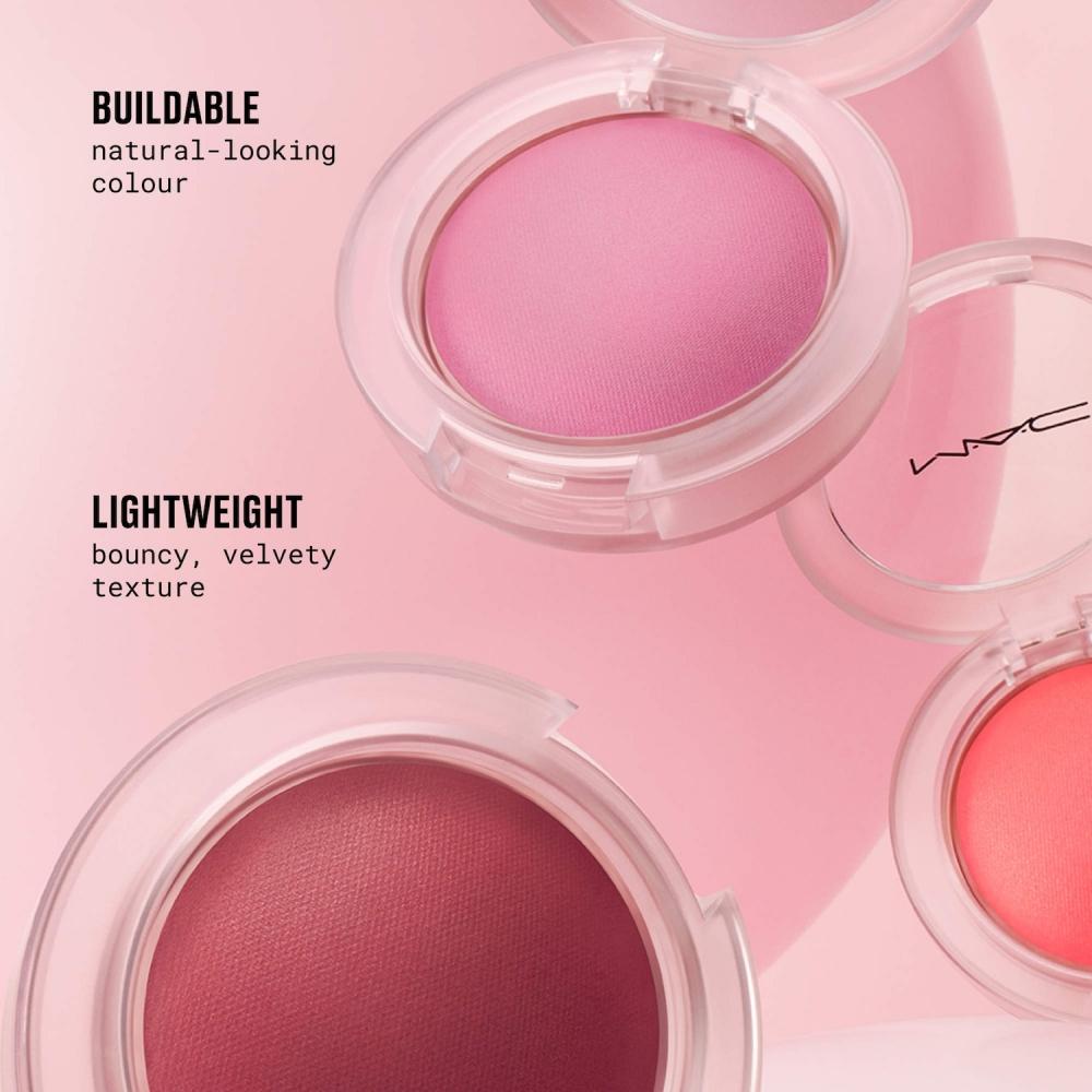 Mac Cosmetics Glow Play Cushiony Lightweight Buildable Blurring Blush Big Diva Energy Intense Reddish Burgundy