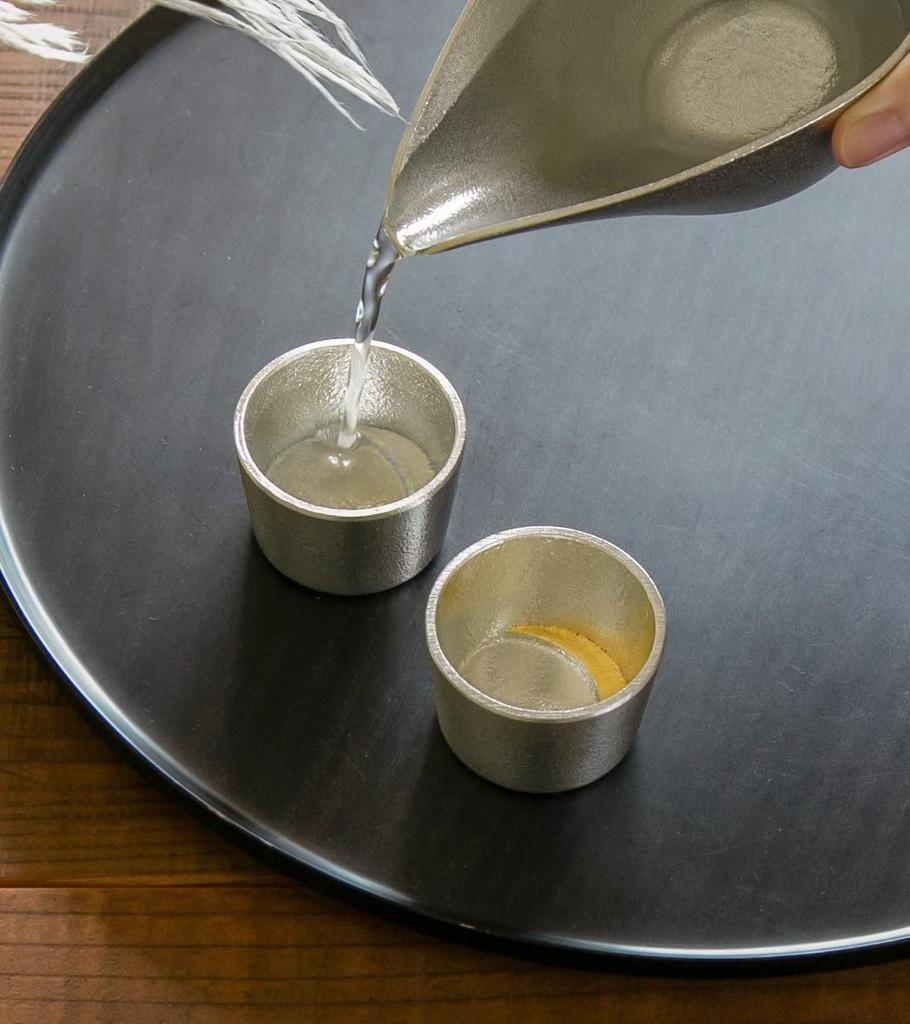 with Nousaku Japanese Moon Sake Cup Gold Leaf Cup Set of 2 [Wrapped paper]