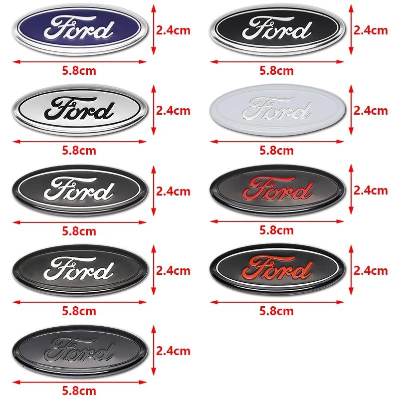 BBAV4 1Pcs 5.8cm Car Logo Steering Wheel Badge Sticker For Ford Focus MK2 Fiesta MK7 Mondeo MK4 Fusion Ranger S-MAX F250 Edge Explorer