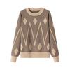 Retro Jacquard Versatile Wool Sweater - 2025 Autumn/Winter Collection: Long Sleeve, Round Neck, Warm, Comfortable, Casual Base Layer
