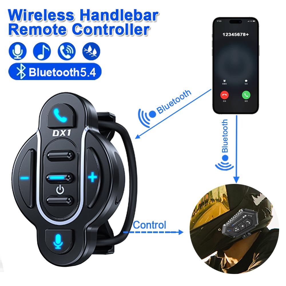 

Motorcycle Handlebar Remote Control Wireless Helmet Headset Remote Button Bluetooth Handsfree Kit Phone Media Remote Controller