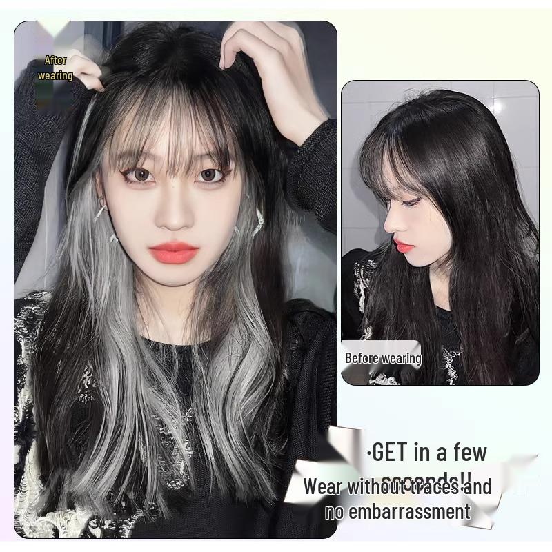 Seamless Gradient Clip-in Ear Dye Hair Extensions for Women